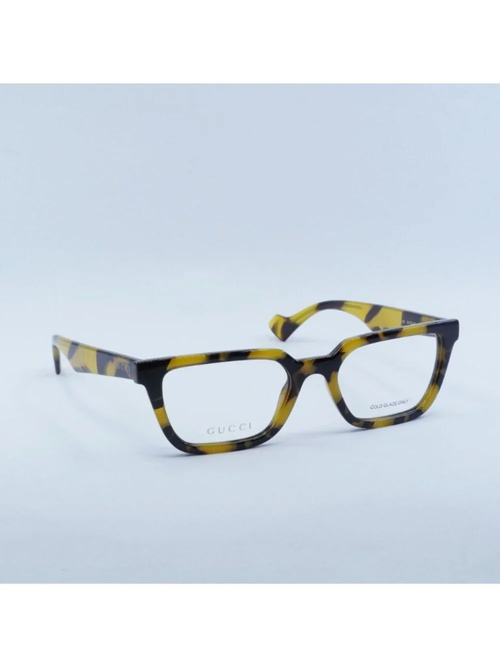 Gucci GG1539O 004 Eyeglasses Yellow Spotted Havana 54mm Square Frame